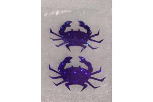 2 Buegelpailletten Krabben Hologramm lila